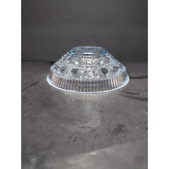 Federal Glass Blue‎ Bowl, Vintage Starburst Bowl, Button and Cane Pattern - Picture 8 of 10